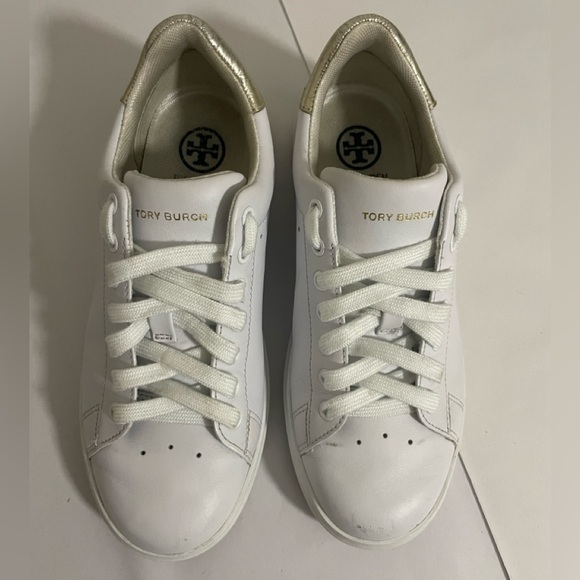 Tory Burch Howell Court Women Size 5M White Leather Lace Up Casual Sneaker - Picture 5 of 14